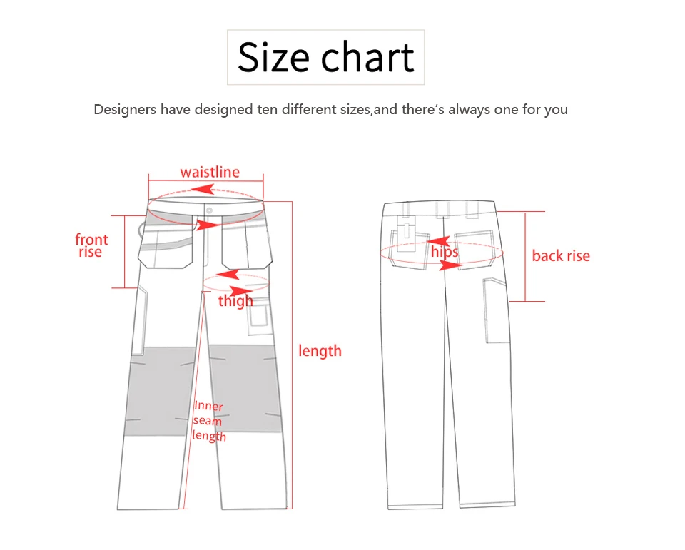 Work Pants Cotton Polyester Workwear Pants Working Trousers Men Safety Working Cargo Pants With Multi-pockets For Tool B128