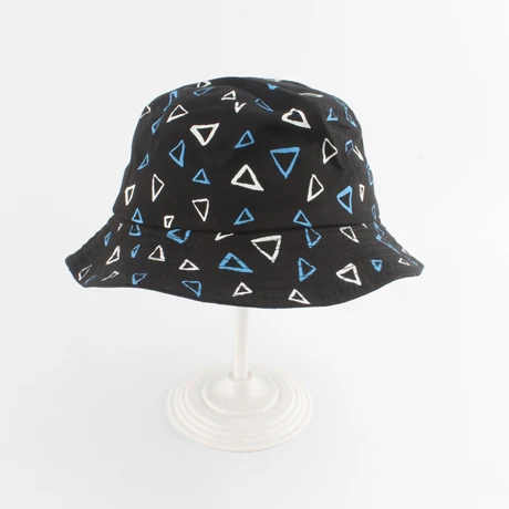 Летняя шляпа для мальчиков и девочек, детская Панама, леопардовая Панама, пляжная шляпа от солнца, рыбацкая шляпа Pop Bob Chapeau - Цвет: black triangle