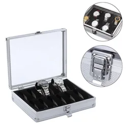 High-Grade 12 Grid Slots Fiber Display Jewelry Boxes With Large Glass Window Watch Box Holder Storage High-Grade 12 Grid Slots Fiber Display Jewelry Boxes With Large Glass Window Watch Box Holder Storage