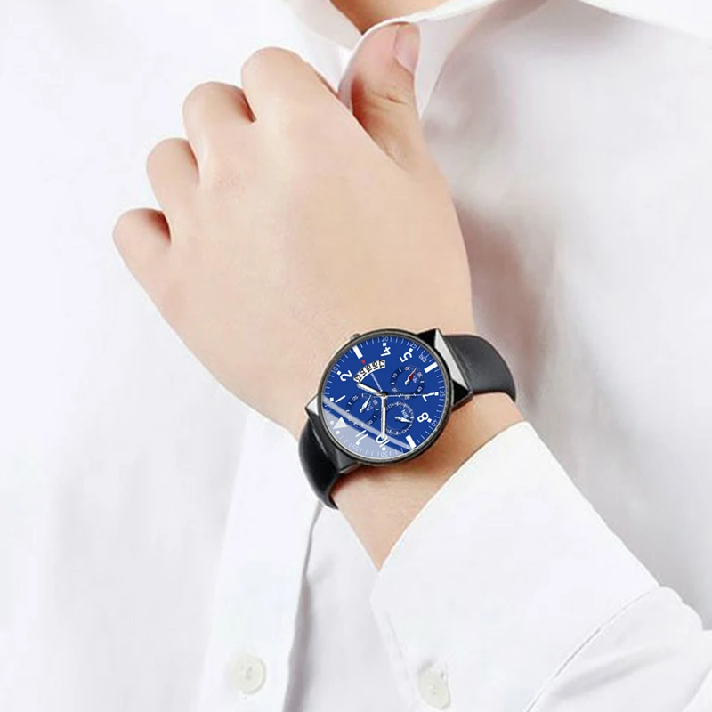 Светящиеся повседневные часы для мужчин бизнес Дизайн Кварцевые брендовые часы кожаный ремешок современный подарок наручные часы Relogio Masculino