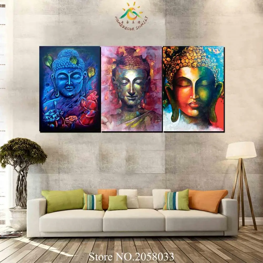 

3-4-5 Pieces Oil Color Buddha Modern Wall Art Canvas Printed Painting HD Prints Modular Poster Wall Pictures for Home Decor