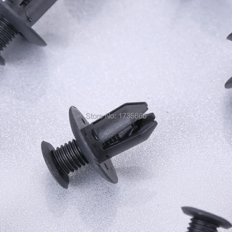 50pcs Black Plastic Rivet Car Body Door Trim Panel Retainer Clip For