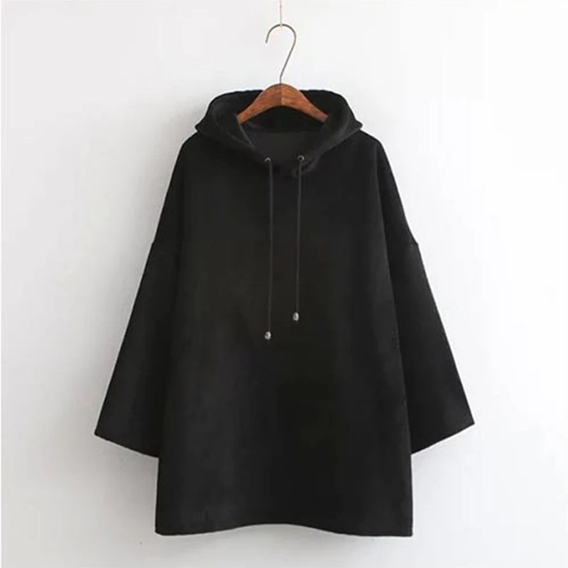 

Fashion Long sleeves Letter Harajuku Print Girl Light pink Pullovers Tops O-neck Woman Hooded sweatshirt Autumn And Winter T8