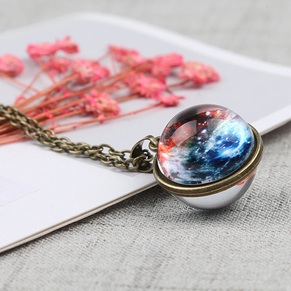 

Fashion Car Pendant Exquisite The Realm Of Stars Sparkling Car Decoration Galaxy System Glass Starry Ornaments Glass Necklace