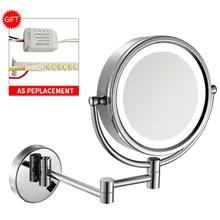 Antique silver 8 Inch Wall-mounted Two Sided Beauty Makeup Mirror Metal 3X Magnifying Cosmetic Pocket Mirror Bathroom Mirror 6 inch 3x magnifying round wall make up mirror two sided retractable bathroom mirror 360 degree swivel makeup mirror