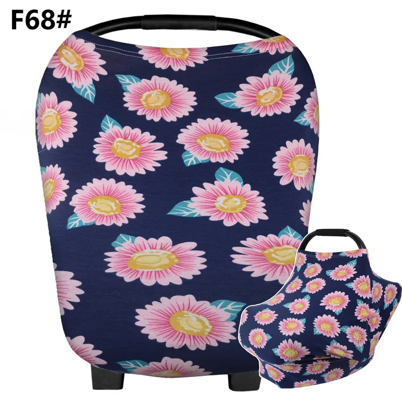Чехол для грудного вскармливания для маленьких девочек с цветочным рисунком для балдахин на автолюльку, корзину для покупок, чехлы для стульев и колясок - Цвет: F68