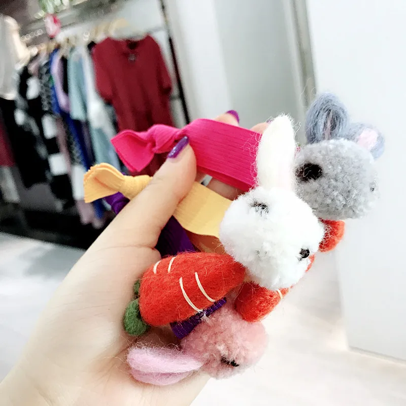 

Korea Handmade Cartoon Rabbit Carrot Adult Women Elastic Hair Band Head wear Apparel Accessories Fall Winter-YHAWEHB048C5