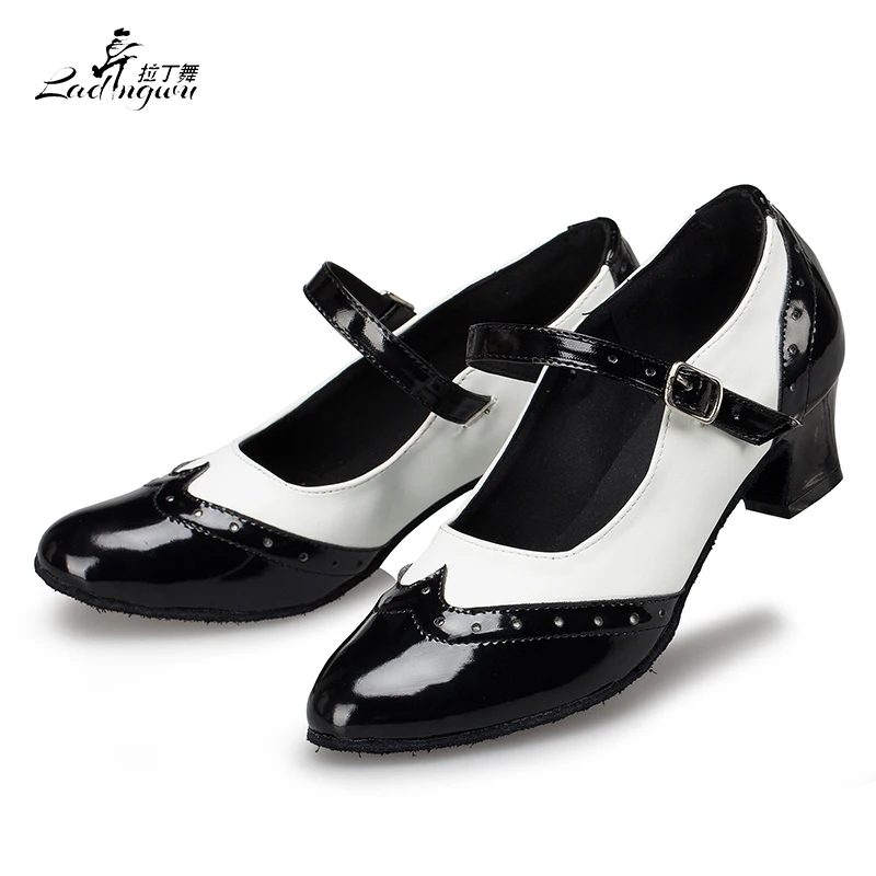 Ladingwu zapatos baile de salón para mujer, calzado de punta cerrada, Salsa latina, tacón medio, para primavera y otoño, envío gratis|Calzado de baile| - AliExpress