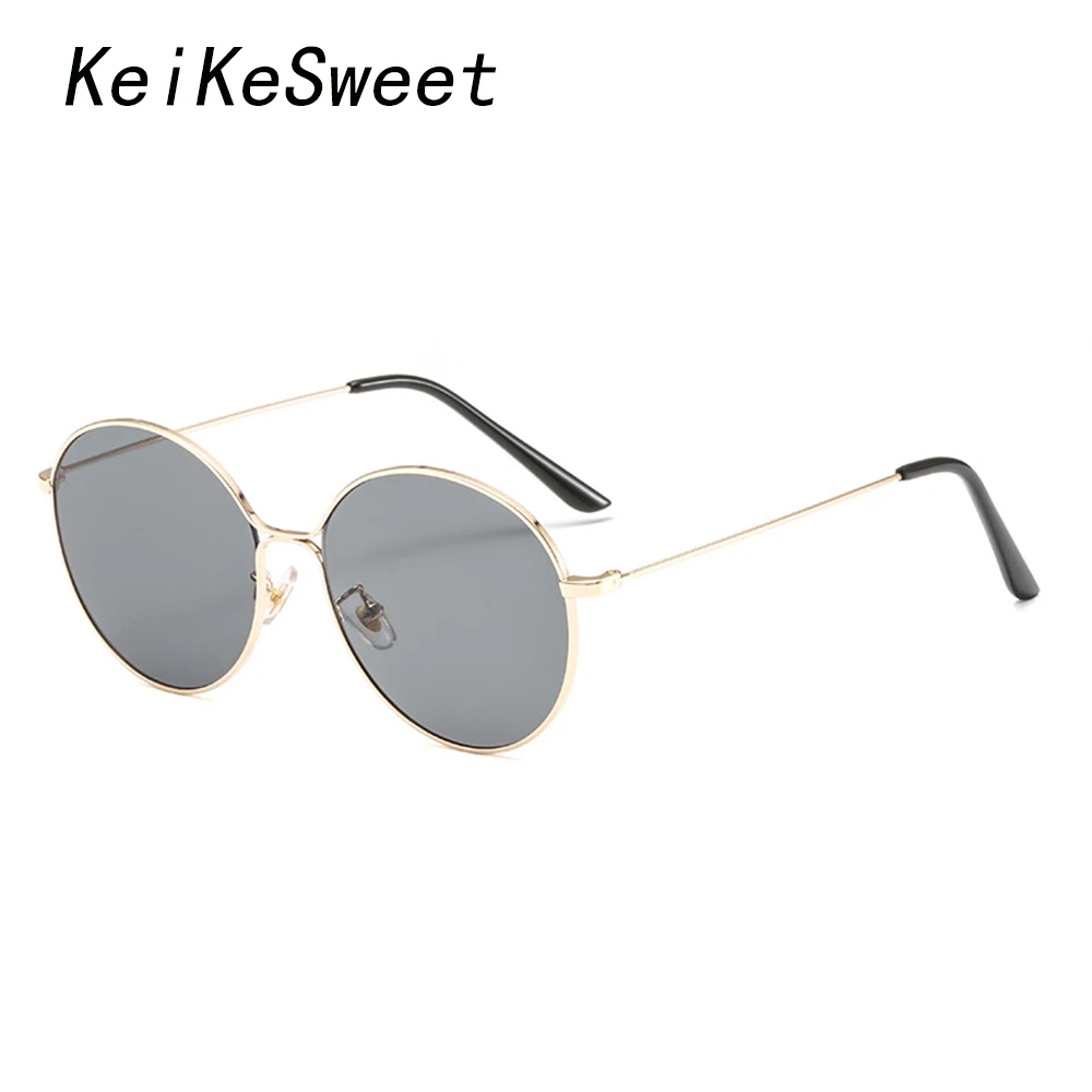 

KeiKeSweet 2019 New Arrival Fashion Luxury Round Metal Vintage Sunglasses Women Party Hot Brand Designer Sun Glasses Rays UV400