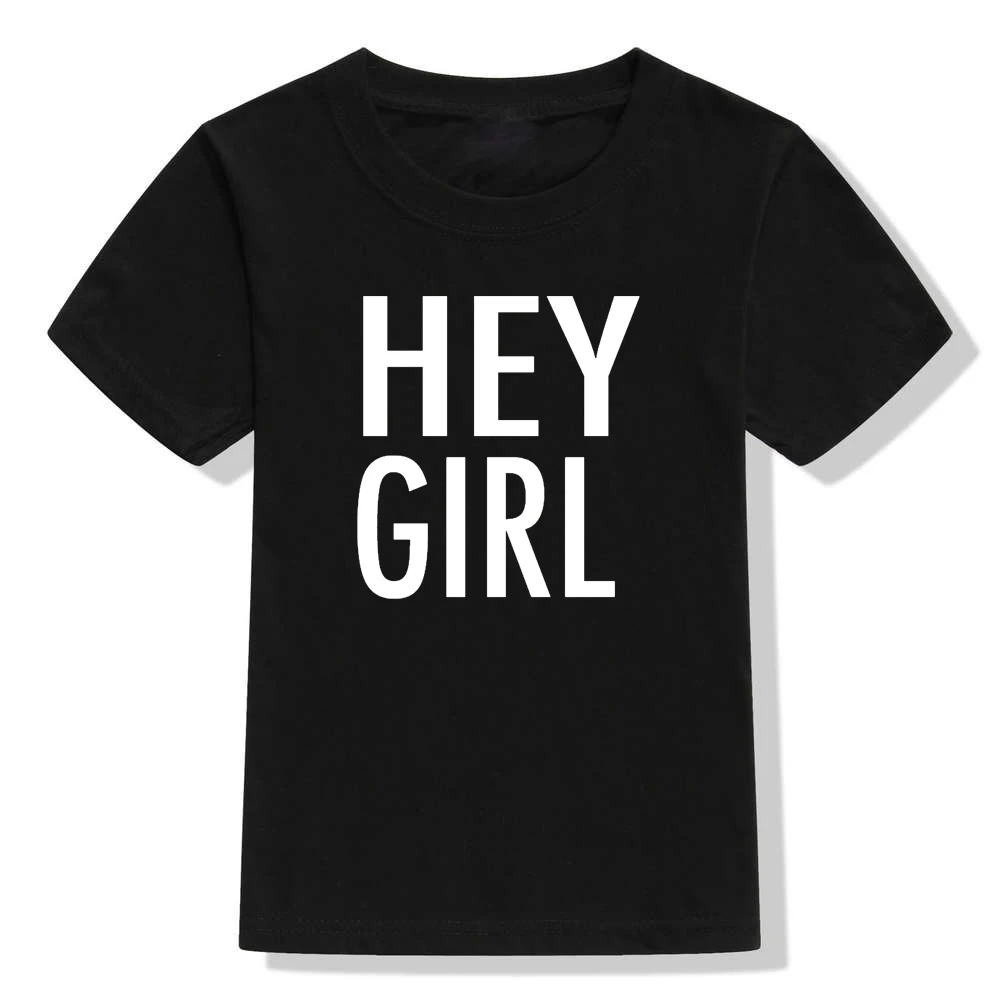 Kids T-Shirt Tops Black HEI Girl Unisex Youths Short Sleeve T-Shirt