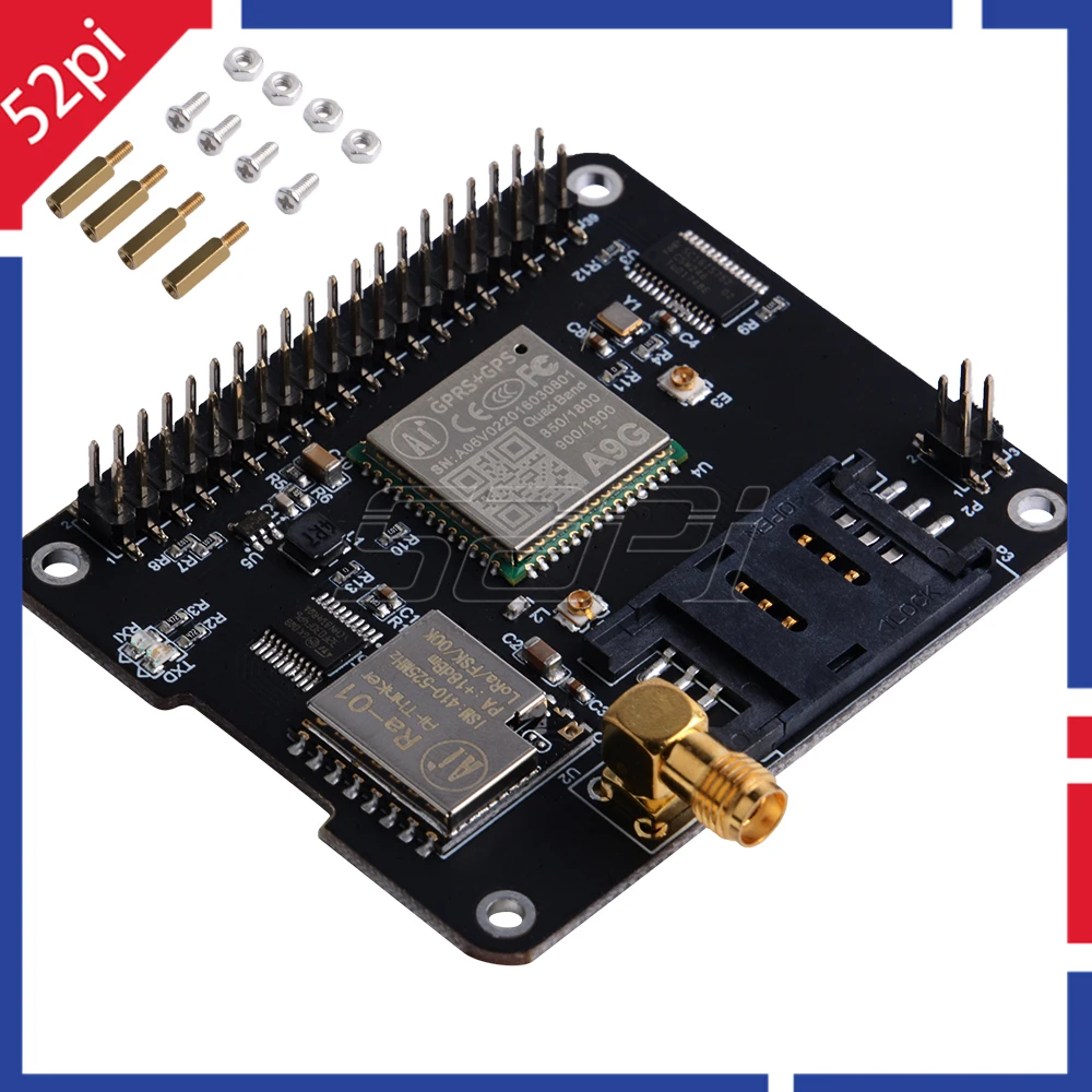 52Pi IoT Knot (A) один из модулей серии DockerPi содержит GSM GPS Lora для Raspberry Pi 4 B всех