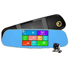 Best Android 4.42 Car GPS dvr mirror 5.0″ touch Screen 16GB+FM+Dual Camera parking rearview mirror car camera recorder