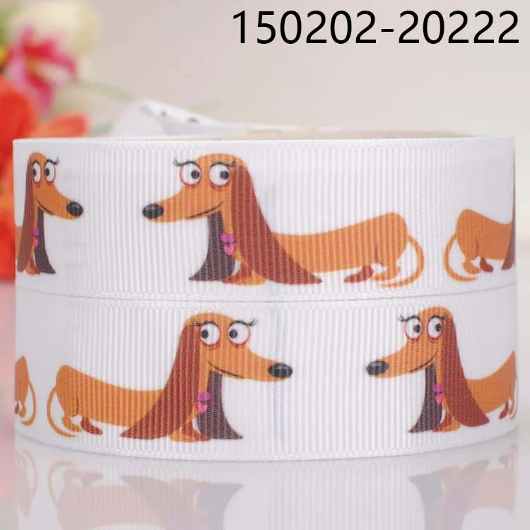 

5 yards 7/8 " 22 mm cute Dachshund dog print grosgrain tape DIY handmade hairbow cartoon ribbon free shipping