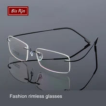 Квадратные оптические очки без оправы, оправа для мужчин, компьютерные очки, легкая титановая оправа для очков с эффектом памяти, женские прозрачные линзы Z861