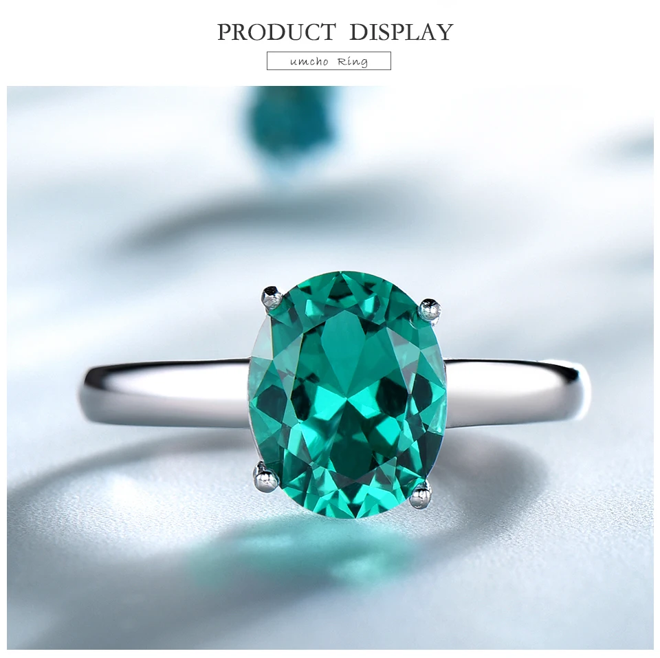 UMCHO Emerald 925 sterling silver ring for women NUJ095E-1-pc (3)