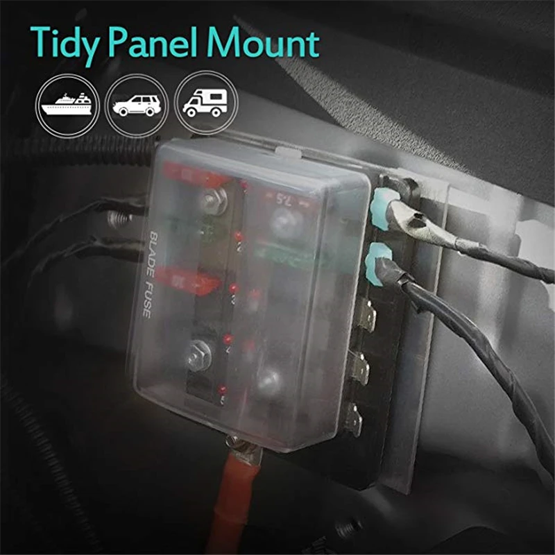 Fusível na Caixa de Fusíveis Bloco com Tampa de Alta Mictuning - Ato Automotive Lâmina Fusível Qualidade Carro Led Iluminado 32v 10-circuito 10 Way Atc 6 High Quality Automóveis e motos