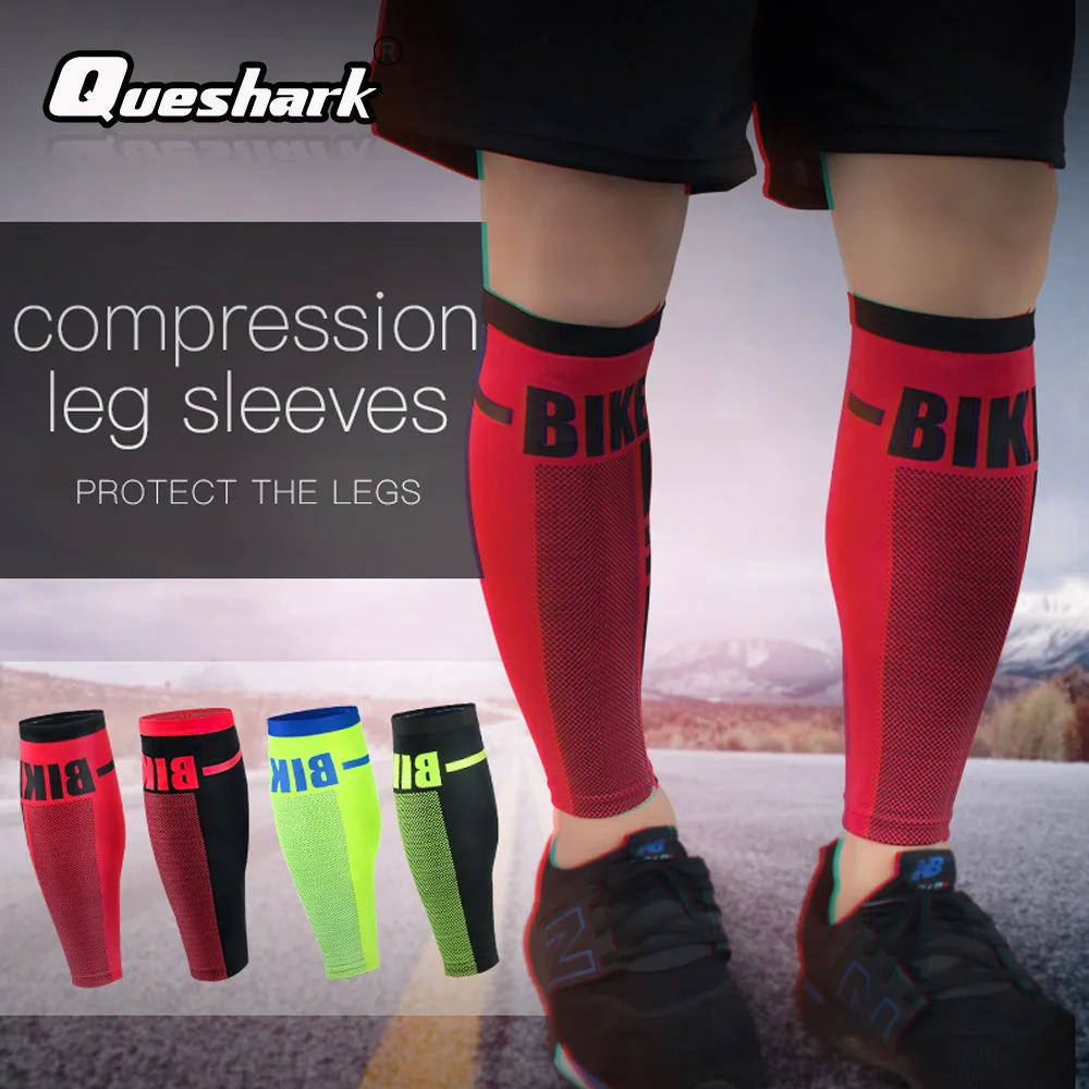 

QUESHARK 1 pair Compression CyclingTraining Shin Guards Football Basketball Leg Warmers Running Hiking Shin Brace Leg Sleeves