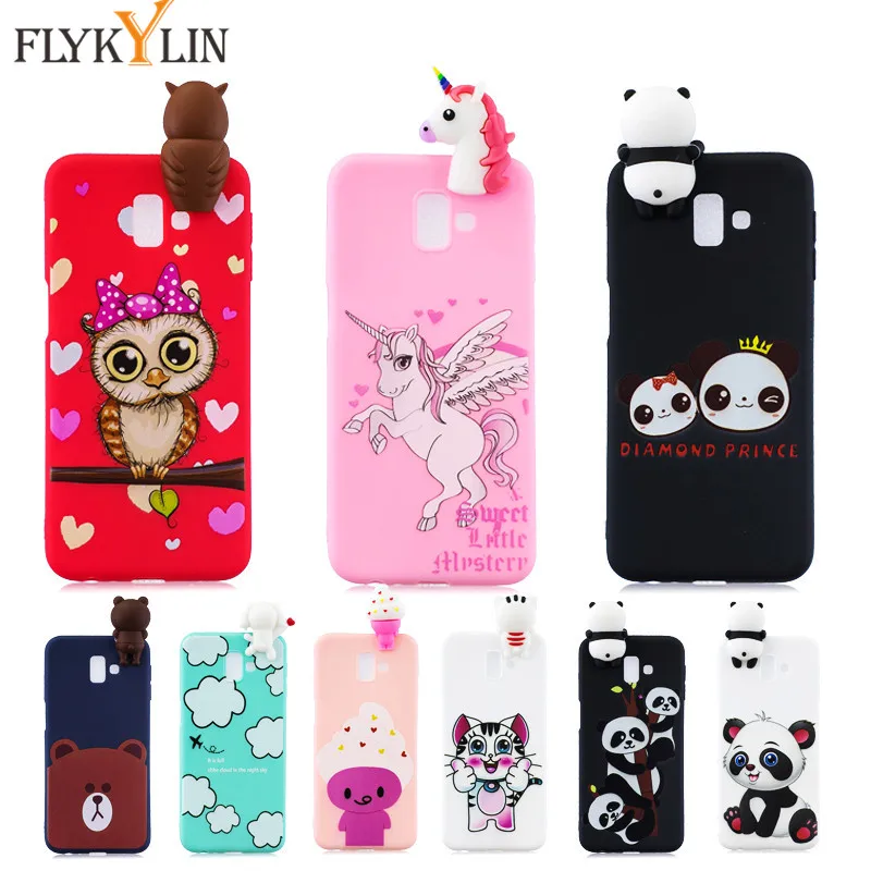 

Silicone Case sFor Samsung Galaxy J4 Plus 2018 J4+ Cover For Samsung J6 Plus 2018 J6+ Case 3D Unicorn Panda Cartoon Phone Cases