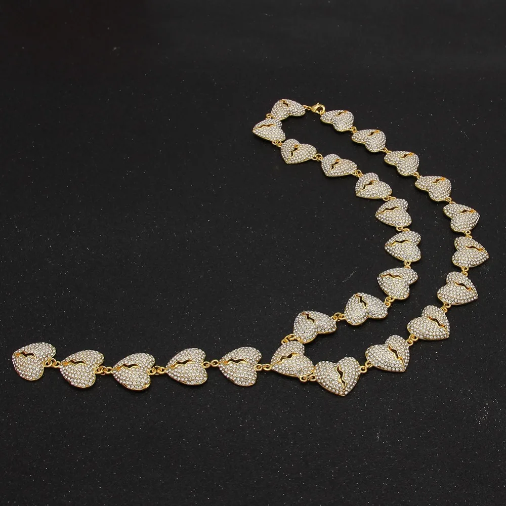 Uwin Мужская мода белое золото Heartbreak цепь ожерелье сердце кулон Полный Стразы Iced Out ювелирные изделия уличный стиль хип-хоп