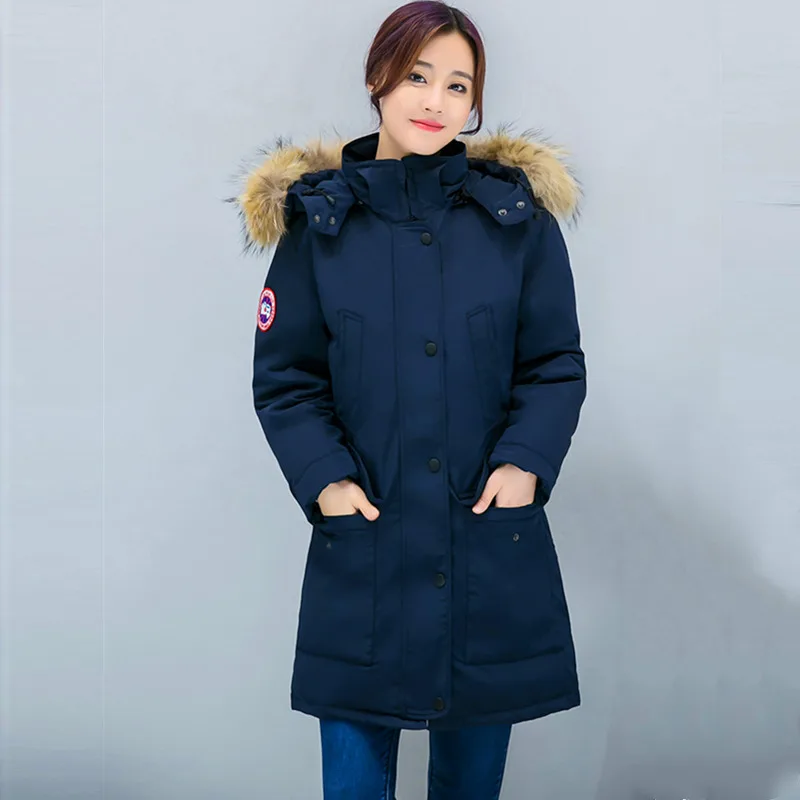 

Women Autumn Winter Mid Long Parka Coat 2019 Fur Collar Hooded Outwear Parkas Womens Casual Thick Warm Down Cotton Jacket Coats
