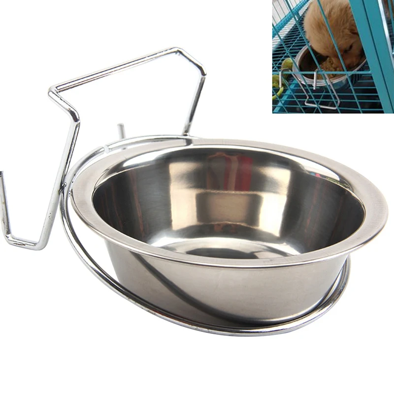 Hanging Stainless Steel Pet Dog Bowl Food Water Feeder Pet Products