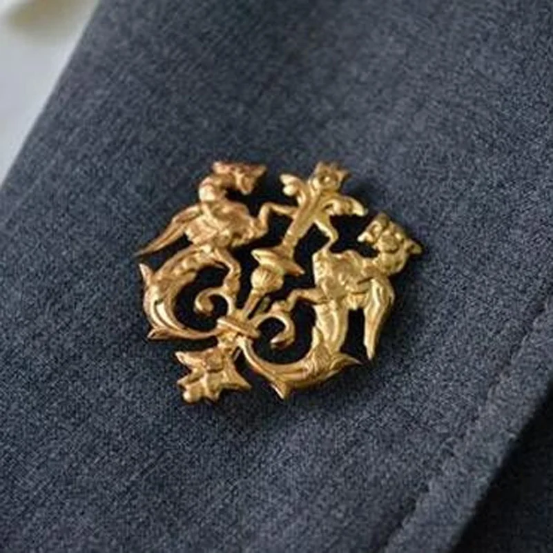 Мужская бутоньерка в виде дракона 3 цвета|shield brooch|chain broochlapel stick |