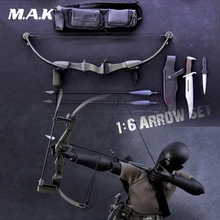 1:6 Scale Bow Arrow Set+Knife Toys 12 Action Figure Doll Weapon Model X-TOYS For 12 inches Military Action Figure Soldier Toys 1 6 scale movable 3 style 12 swat black uniform military army combat game toys soldier set action figure model toys