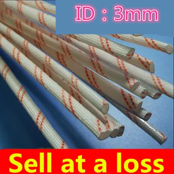 

0.9Meter/lot YL443 3MM Diameter High Temperature Sleeve Alkali-free Glass Fiber Tube Power Cord Bushing Wire Casing USA