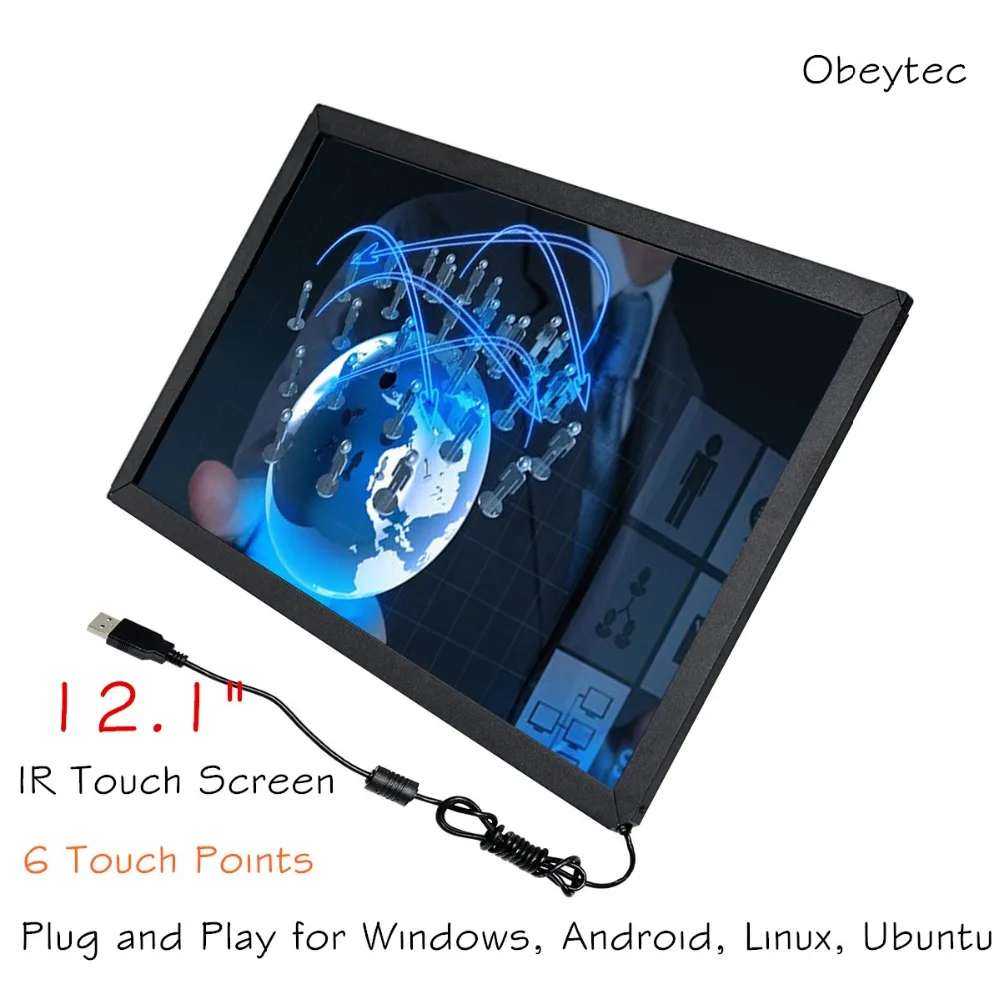Obeytec 12.1&quot IR touch bezel overlay Wide Screen Multi (6 points) USB port Support Size customize | Компьютеры и офис