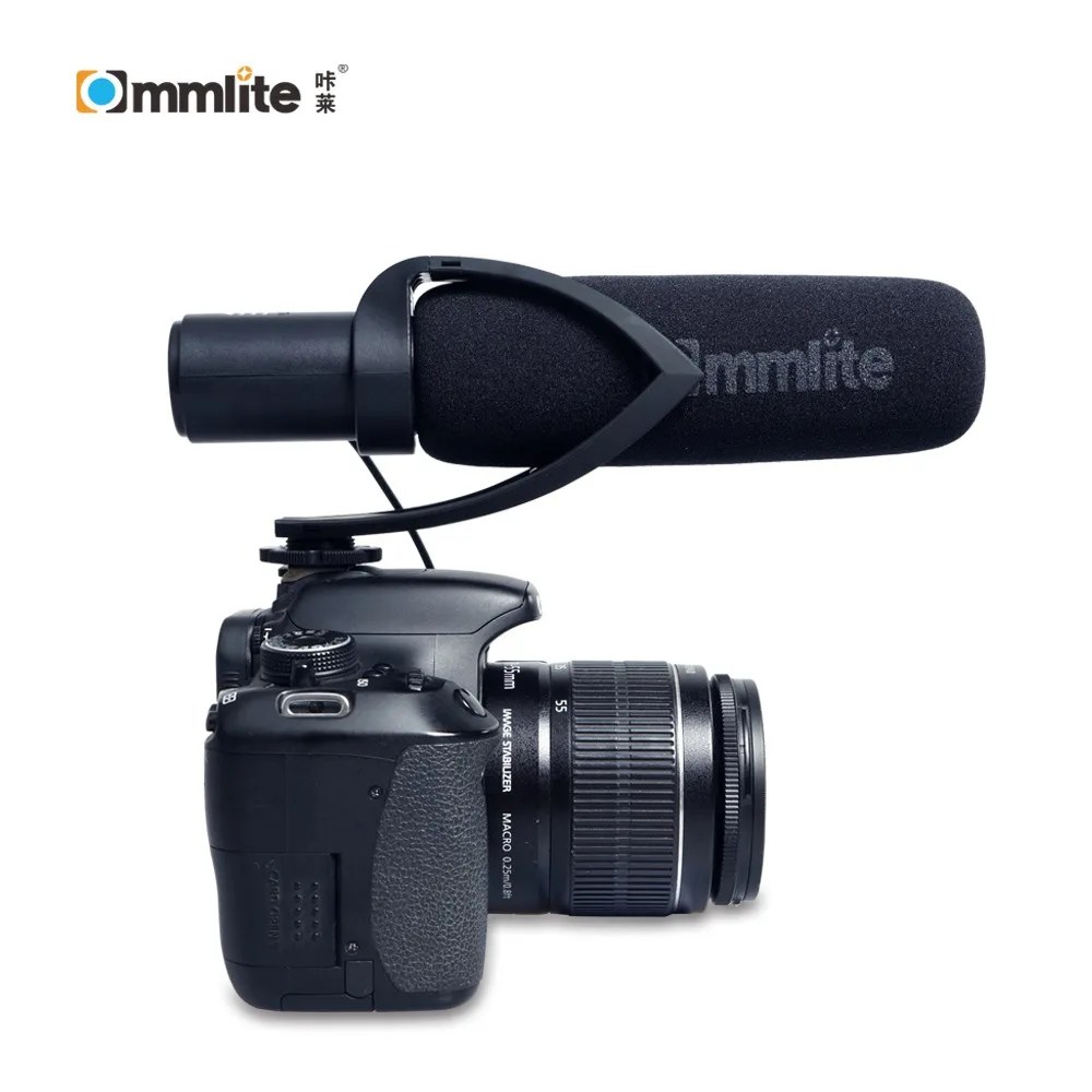 

Commlite CVM-V30 Super-Cardioid Directional Condenser Shotgun Video Microphone for Video Interview Camera Camcorder Black / Red