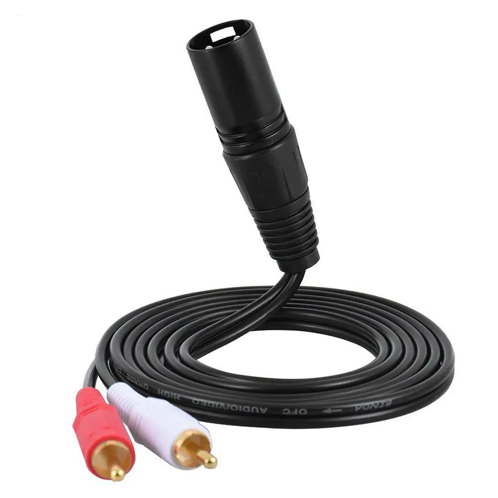 

1.5m/ 5ft Stereo Audio Splitter Patch Y Cable Cord 1 XLR Male to 2 RCA Male Plug