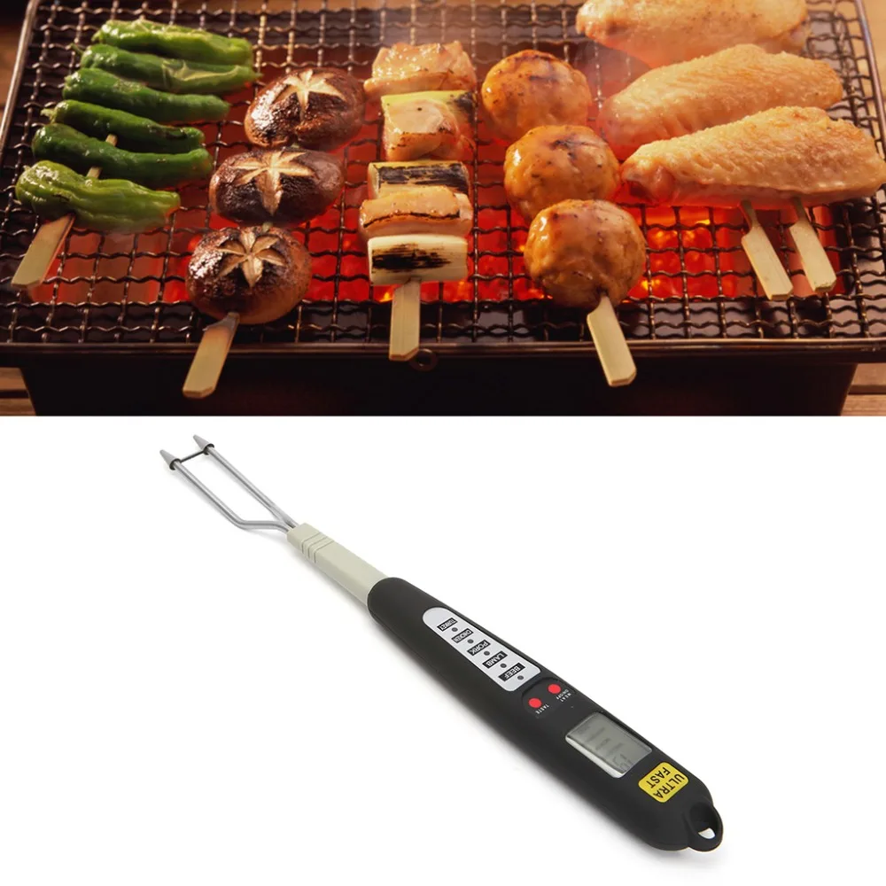 1pc Electronic Digital Meat Thermometer Grilling Food BBQ Fork Outdoor
