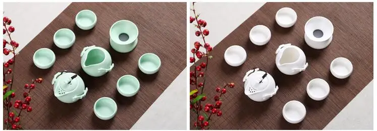 Чайный сервиз из керамики, 10 шт., чайный сервиз ручной работы, лучший чайный сервиз кунгфу руяо