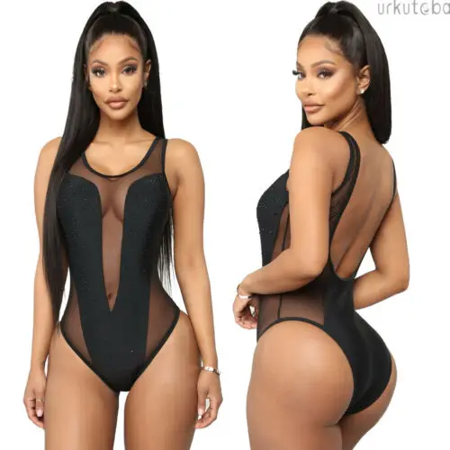 

New Sexy Women's One Piece Bikini Set Push-up Open Chest Swimsuit Swimwear Triangle Bather Swimming Suit Monokini 2019 Summer