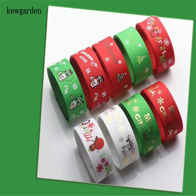 Kewgarden 25 мм 1 &quotРождество Grosgrain Ленты ручной работы Клейкие ленты DIY лук лента