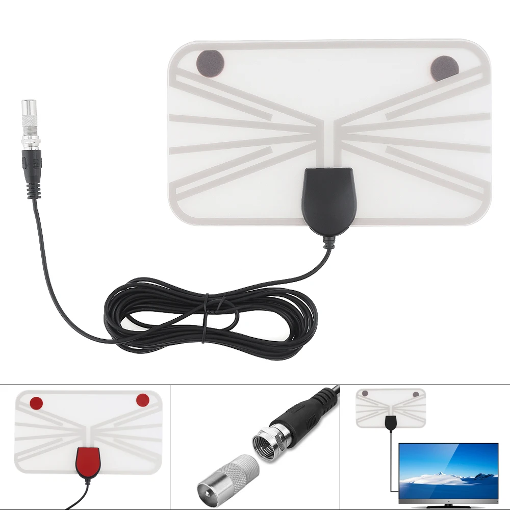 

New Arrival 4K 1080P Indoor HD Digital 50miles HDTV DVB-T VHF UHF ATSC Signal Receiver TV Antena with Universal Connector