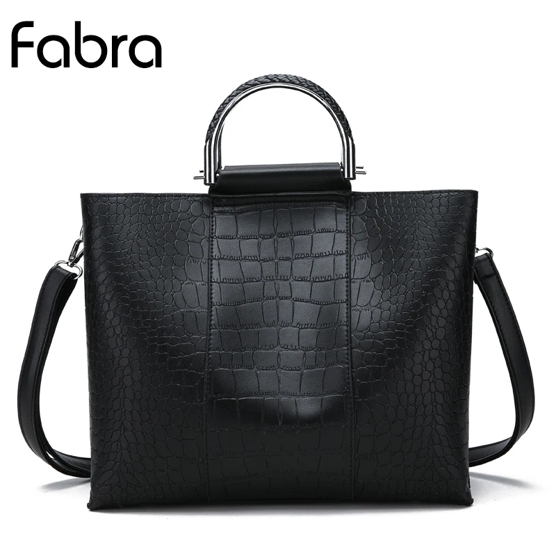 

Fabra PU Leather Ladies Handbags Women Leather Shoulder bags Totes Messenger Bags Quality Designer Luxury Bag Black