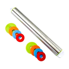 Регулируемая Скалка из нержавеющей стали роликовая булавка с толстым кольцом для выпечки теста для пиццы печенья лапши печенье, фондан, пирог