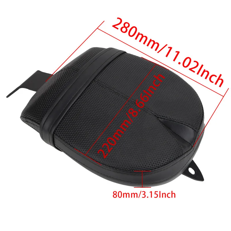 Motorcycle Passenger Rear Solo Seat Cushion Pad For Victory Octane 2017 Leather Saddle Pad Black Motorbike Accessory WISENGEAR (4)