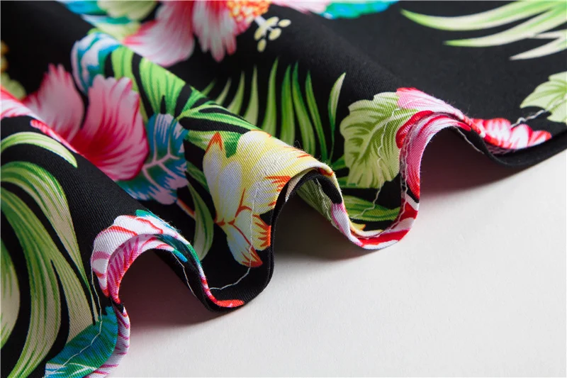 Kostlish 2017 New Summer Dress Women Floral Print Audrey Hepburn 50s 60s A-Line Vintage Dress Sleeveless Party Dresses Plus Size (62)