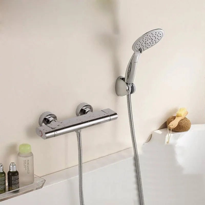 

simple shower faucet set full copper hanging wall bathtub shower head cold and hot mixer water shower sprinkler