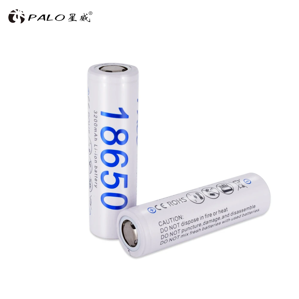 

PALO 3.7V 18650 Lithium ion batteries Rechargeable Battery 3200mah For Flashlight Torch electronic cigarette