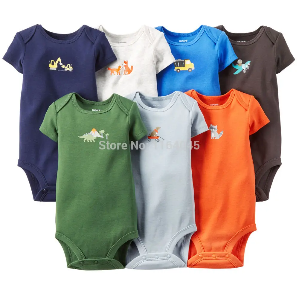 S7 001, Original, New Arrived, Baby Boys 7 Pack Short Sleeve Bodysuits