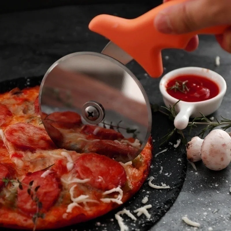 new Stainless Steel Round Pizza Cutter Cake Knife Tools Pizza Wheels Scissors Ideal for Pizza Pies Waffles and Dough Cookies