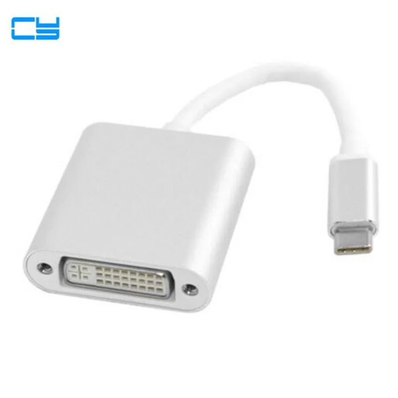 USB-C USB 3.1 Type-C type c to DVI 1080p video Adapter Cable converter Silver for Laptop Monitor Macbook notebook PRO computer 