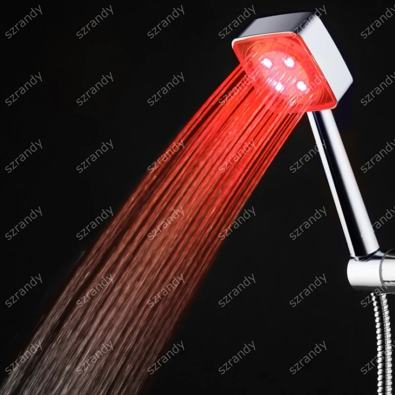

Rainfall Square LED Shower Head Chrome Finish with color box LD8008-C4