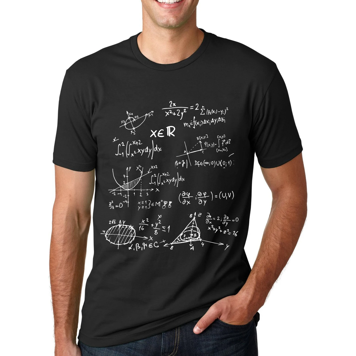 

2019 New Novetly Summer Style T Shirt Men's Mathematical Formula Printed Short Sleeve Hip Hop T-Shirt Streetwear O-Neck Tops Tee