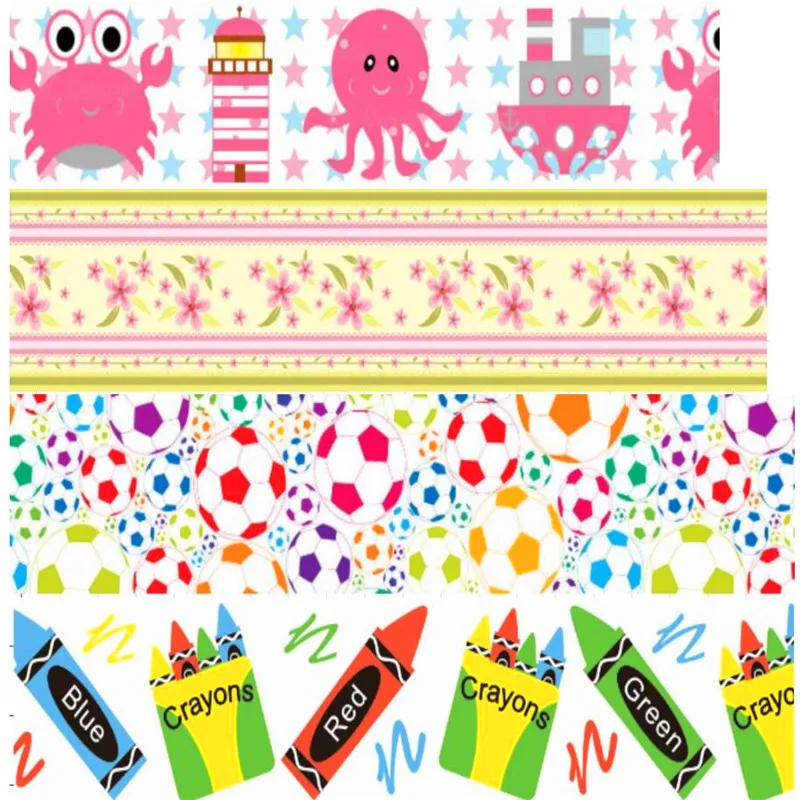 

pick color size 16 25 38 50 75 mm width Baby Children Printed polyester Grosgrain Ribbon or Satin Ribbon B24