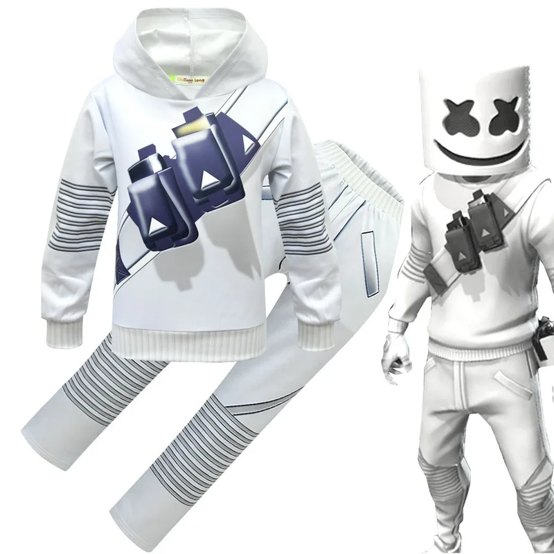 

New Fortnight DJ mask marshmello decoration boy Cosplay clothes Halloween sweater suit