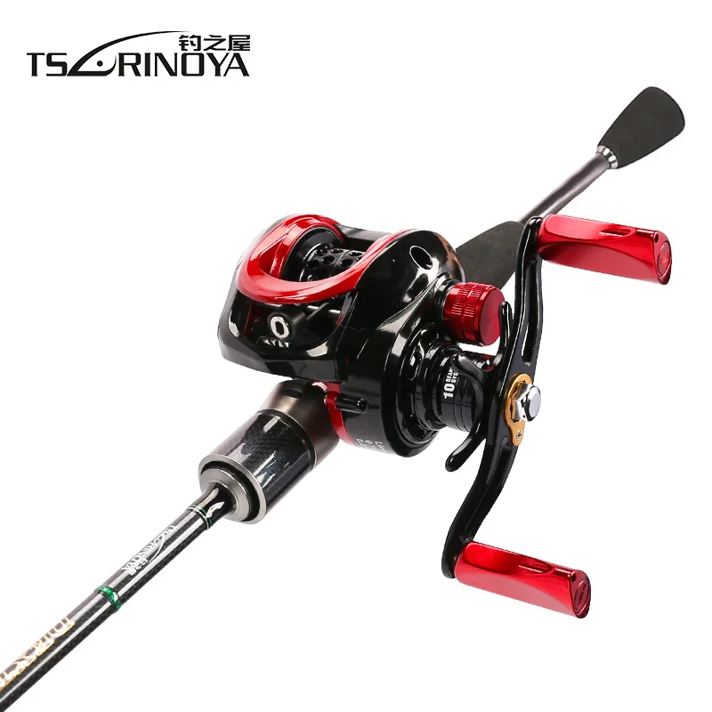Tsurinoya السرد XF-50 baitcasting صب الصيد بكرة 1.89 متر ul baitcasting رود + 100 متر خط pe + ملعقة الطعم مربع pesca صيد السمك